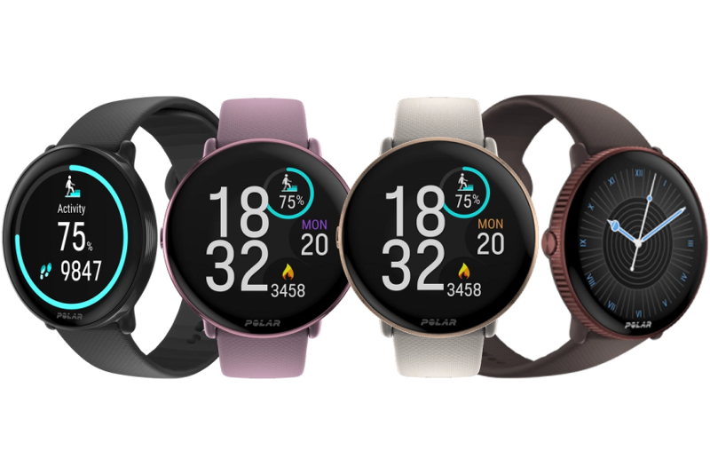 Man sieht die verschiedenen Farben der Polar Ignite 3.